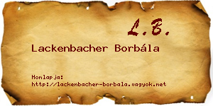 Lackenbacher Borbála névjegykártya